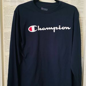 champion navy long sleeve